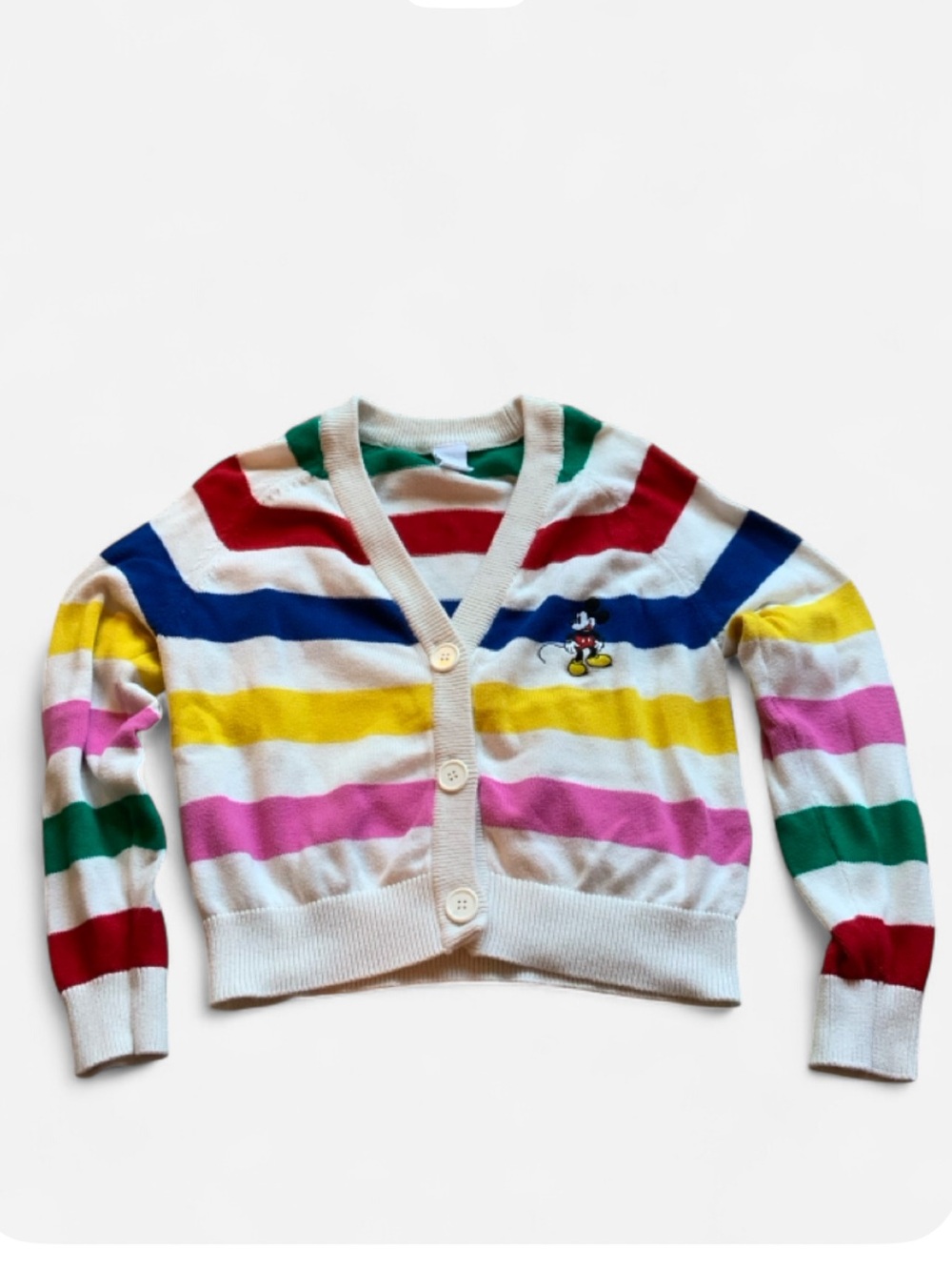 Disney 100 Striped Button Down Cardigan Sweater Women's XS